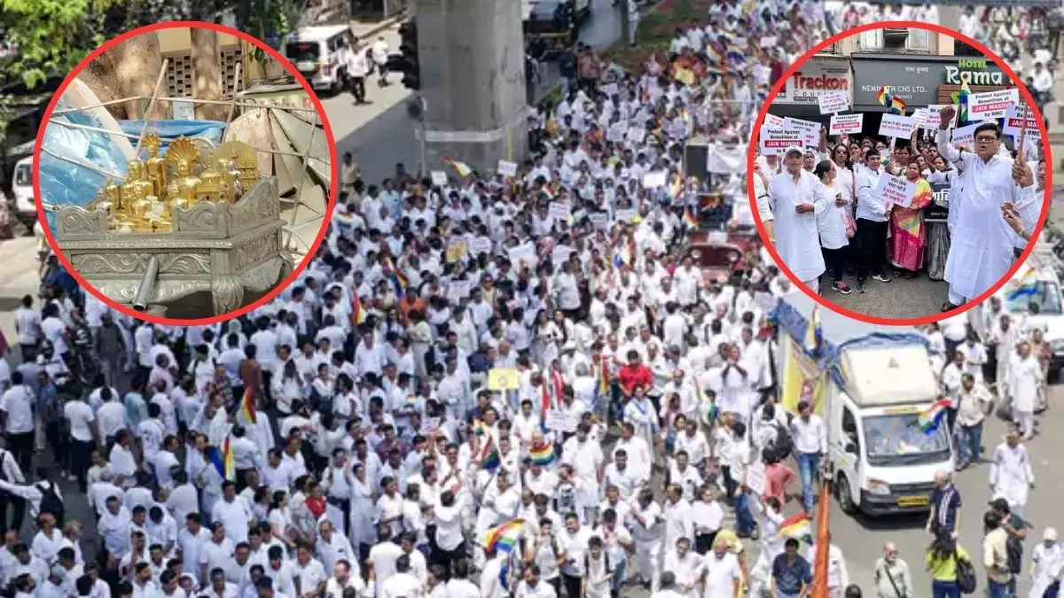 मुंबई में BMC की कार्रवाई से बवाल, 30 साल पुराने जैन मंदिर को बुलडोजर से ढहाया; सड़क पर उतरे लोग मुंबई में BMC की कार्रवाई से बवाल, 30 साल पुराने जैन मंदिर को बुलडोजर से ढहाया; सड़क पर उतरे लोग