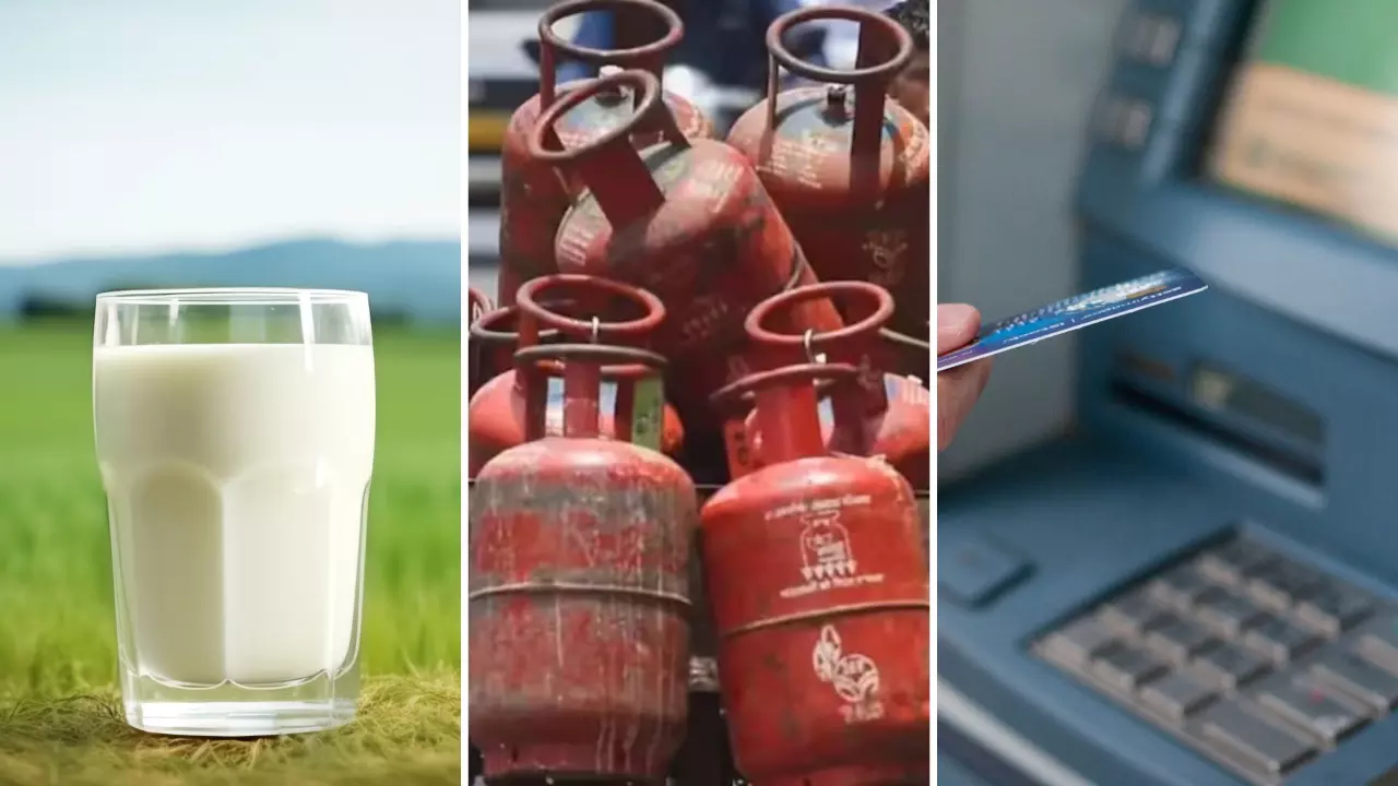 LPG सिलेंडर से लेकर अमूल दूध तक की बढ़ी कीमतें, एटीएम से पैसे निकालना होगा महंगा; जानें आज क्या-क्या हुआ बदलाव