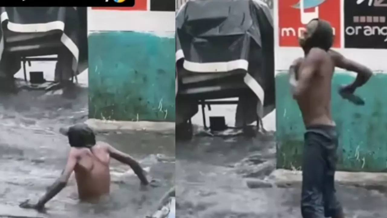 मैनहोल से निकला जलपरा, गोरिल्ला की तरह पीटी छाती, देखें वायरल VIDEO