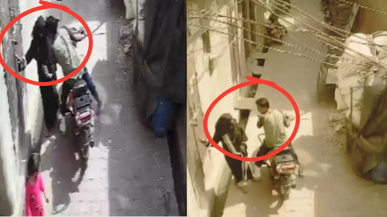 बुर्का पहने गली से गुजर रही थी मुस्लिम महिला, बाइक से आए मनचले ने कर लिया Kiss- देखें Video