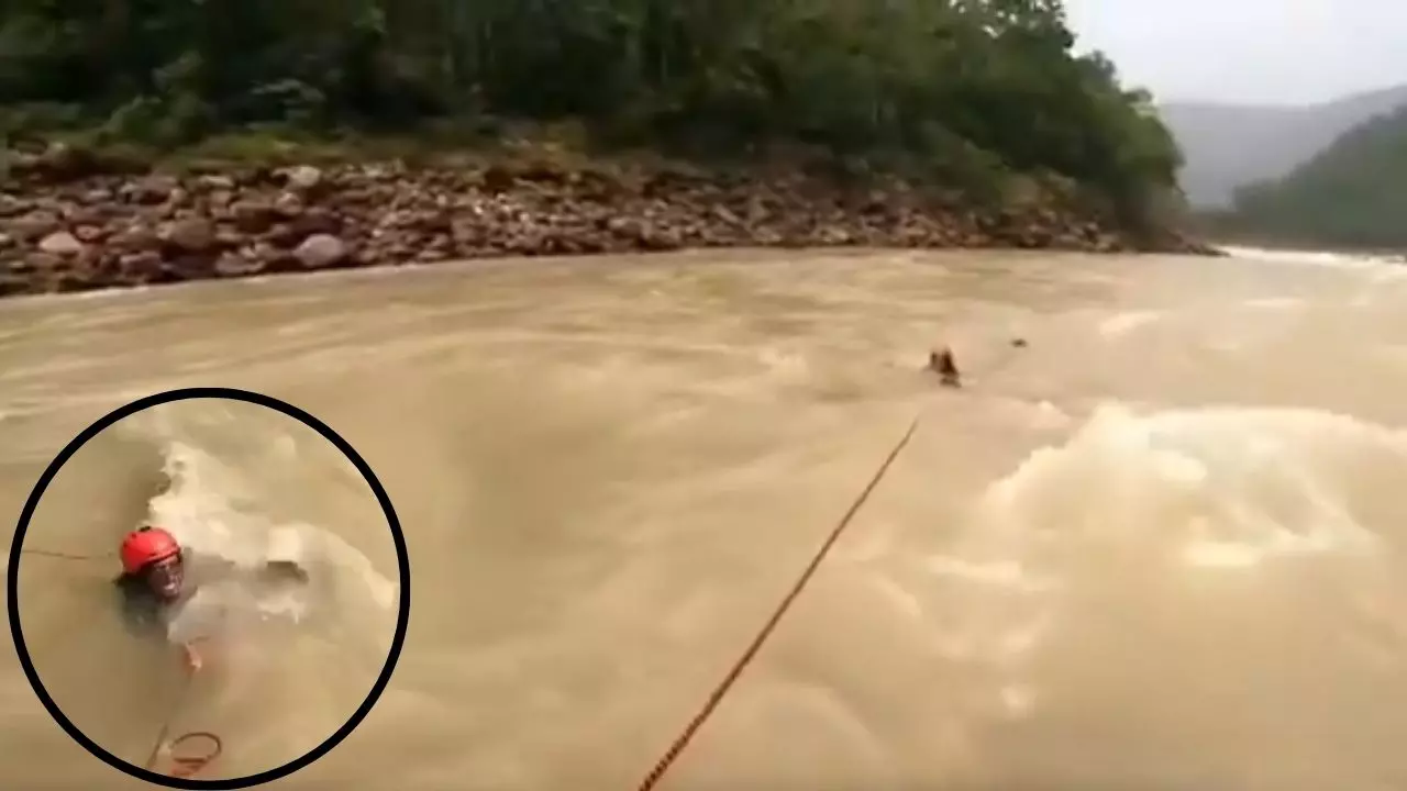 बैलेंस बिगड़ते ही गंगा में गिरा शख्स! River Rafting के समय टला हादसा, गाइड दिखाई गजब की बहादुरी | VIDEO बैलेंस बिगड़ते ही गंगा में गिरा शख्स! River Rafting के समय टला हादसा, गाइड दिखाई गजब की बहादुरी | VIDEO