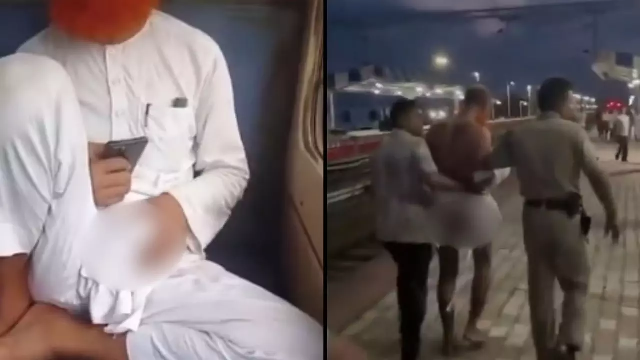 ट्रेन में 15 साल की लड़की के सामने मुस्लिम शख्स कर रहा था अश्लील हरकत, लोगों ने अधनंगा करके पीटा- VIDEO