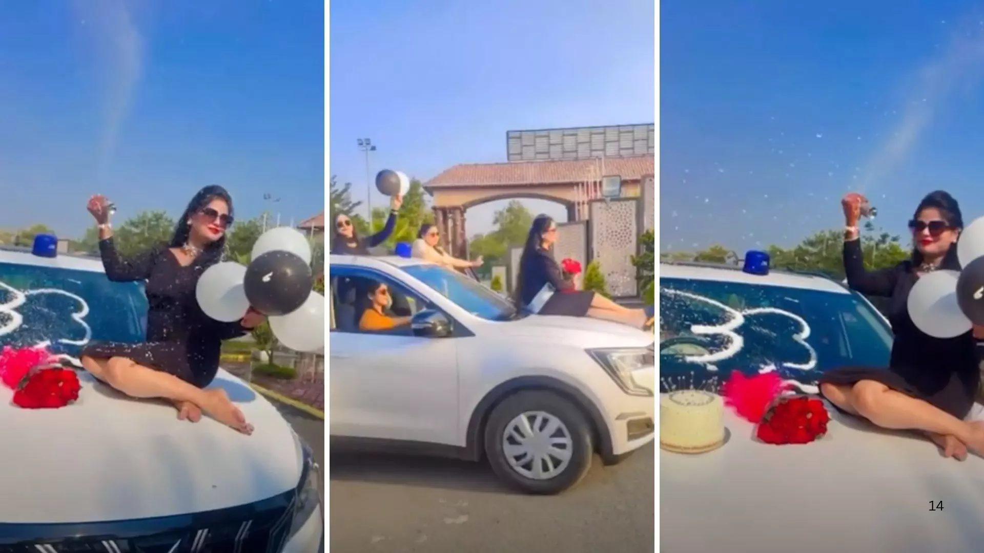 सरकारी रुतबे का शो ऑफ! DSP की मैडम ने काटा नीली बत्ती वाली गाड़ी पर केक, सोशल मीडिया पर बवाल