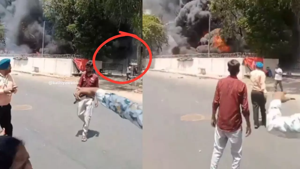 जलती फ्लाइट, धुएं से भरा आसमान और मौत का सन्नाटा, हाथ में फोन लेकर जलते मलबे के बीच से बाहर आया रमेश- नया Video जलती फ्लाइट, धुएं से भरा आसमान और मौत का सन्नाटा, हाथ में फोन लेकर जलते मलबे के बीच से बाहर आया रमेश- नया Video