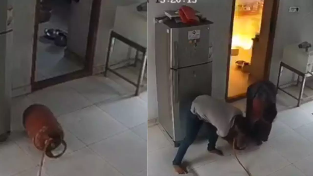 मौत से सेकेंड भर की दूरी! CCTV में कैद हुआ डरावना मंजर, गैस लीकेज से बाल-बाल बचे पति-पत्नी; देखें वायरल VIDEO