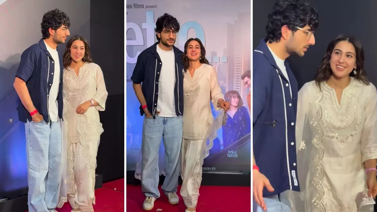 Sara Ali Khan ने Metro In Dino स्क्रीनिंग में अपनाया देसी लुक, 22,000 के चंदेरी सिल्क सूट में लूटी लाइमलाइट