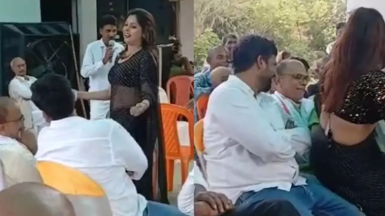 मिसिर जी गाने की धुन में मस्त भाजपा नेता और गोद में आर्केस्ट्रा डांसर- Video Viral होने के बाद जानें क्या हुआ