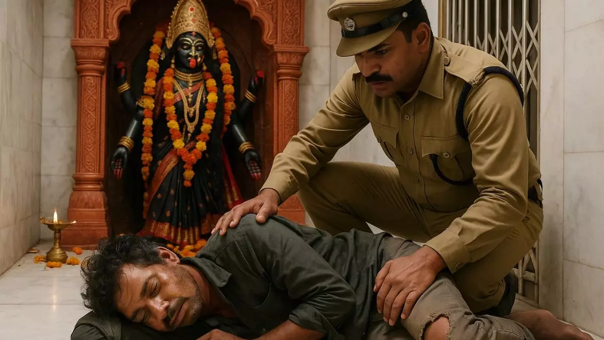 मां काली का चमत्कार? सोना-चांदी चुराने आया था,  मंदिर में ही सो गया!सुबह पुलिस ने चोर को किया गिरफ्तार