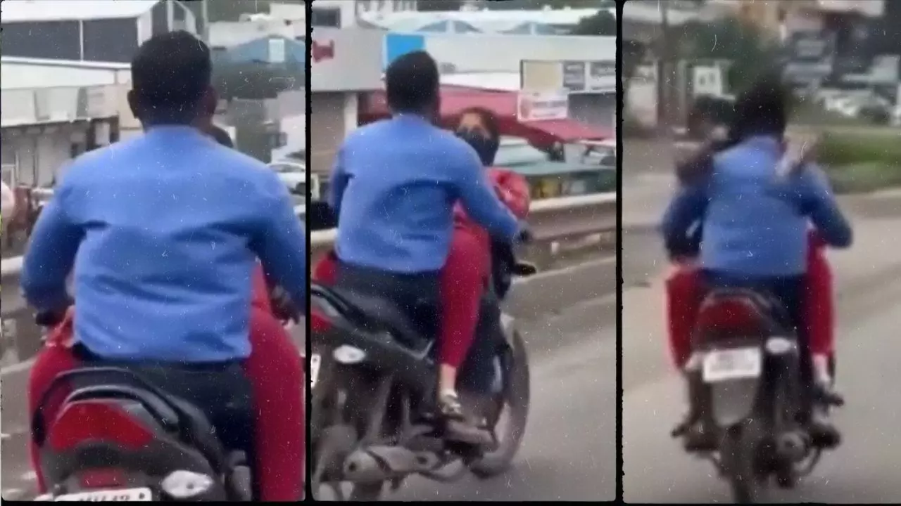 पहले गले लगाया फिर... पुणे की सड़क पर कपल ने की अश्लील हरकतें, बाइक की टंकी पर लेटाकर किया रोमांस | VIDEO