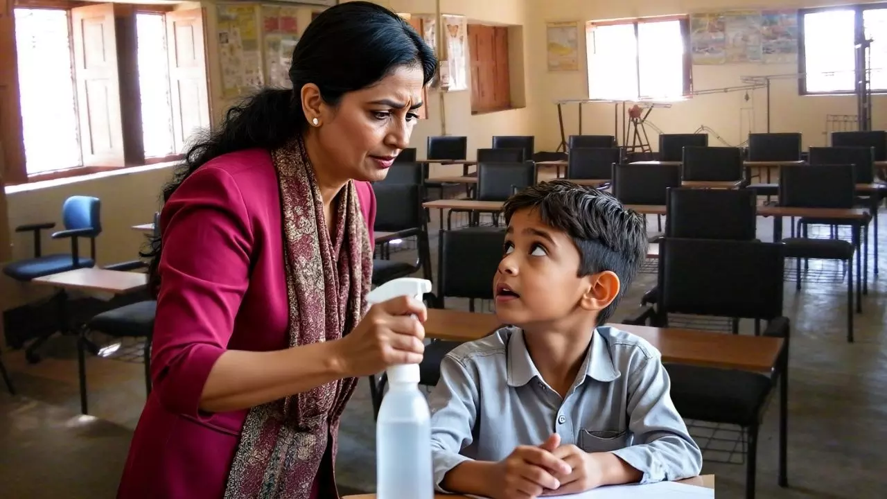 महिला टीचर की शर्मनाक हरकत ने बंद करवा दिया स्‍कूल, 8 साल के छात्र के प्राइवेट पार्ट पर छिड़का था Colin Spray