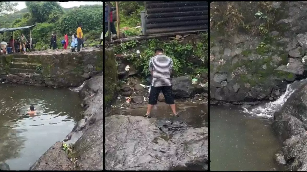 झरने में मजे से नहा रहा था युवक... तभी दूसरी साइड आदमी करने लगा पेशाब, लोनावला का शर्मनाक VIDEO VIRAL
