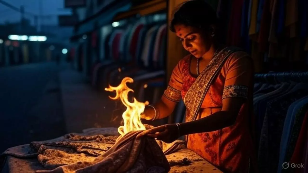 ड्रेस में डिफेक्ट है... कपड़े रिटर्न करने पहुंची महिला की दुकानदार से हुई बहस, दुकान के सामने ही लगा दी आग | Video Viral ड्रेस में डिफेक्ट है... कपड़े रिटर्न करने पहुंची महिला की दुकानदार से हुई बहस, दुकान के सामने ही लगा दी आग | Video Viral