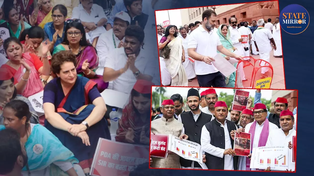 India Alliance Protest: अखिलेश कूदे बैरिकेड, महिला सांसद बेहोश, SIR के खिलाफ विपक्ष के प्रदर्शन के पांच वीडियो