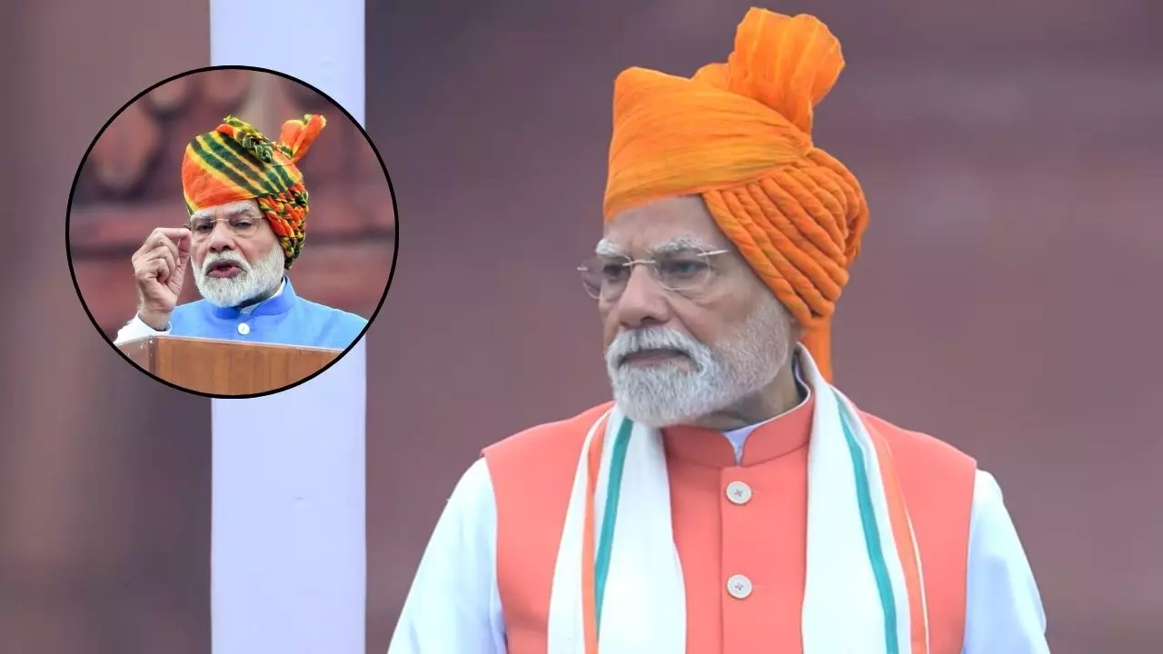 पीएम मोदी ने 79वें स्वतंत्रता दिवस पर पहनी केसरिया पगड़ी, 2014 से अब तक ऐसे बदलते गए PM की पगड़ी के रंग