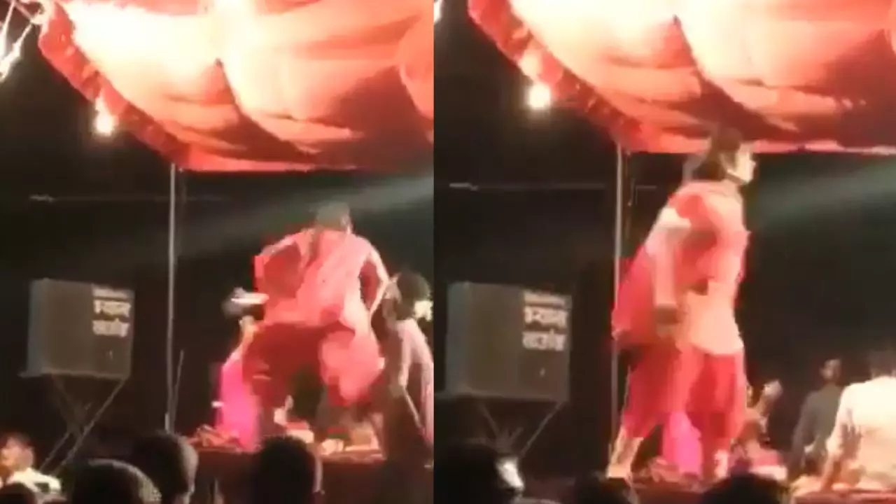 सपना चौधरी के स्टेज शो पर गजब का बवाल! पीछे से आया युवक और...अश्लील हरकत का Video Viral