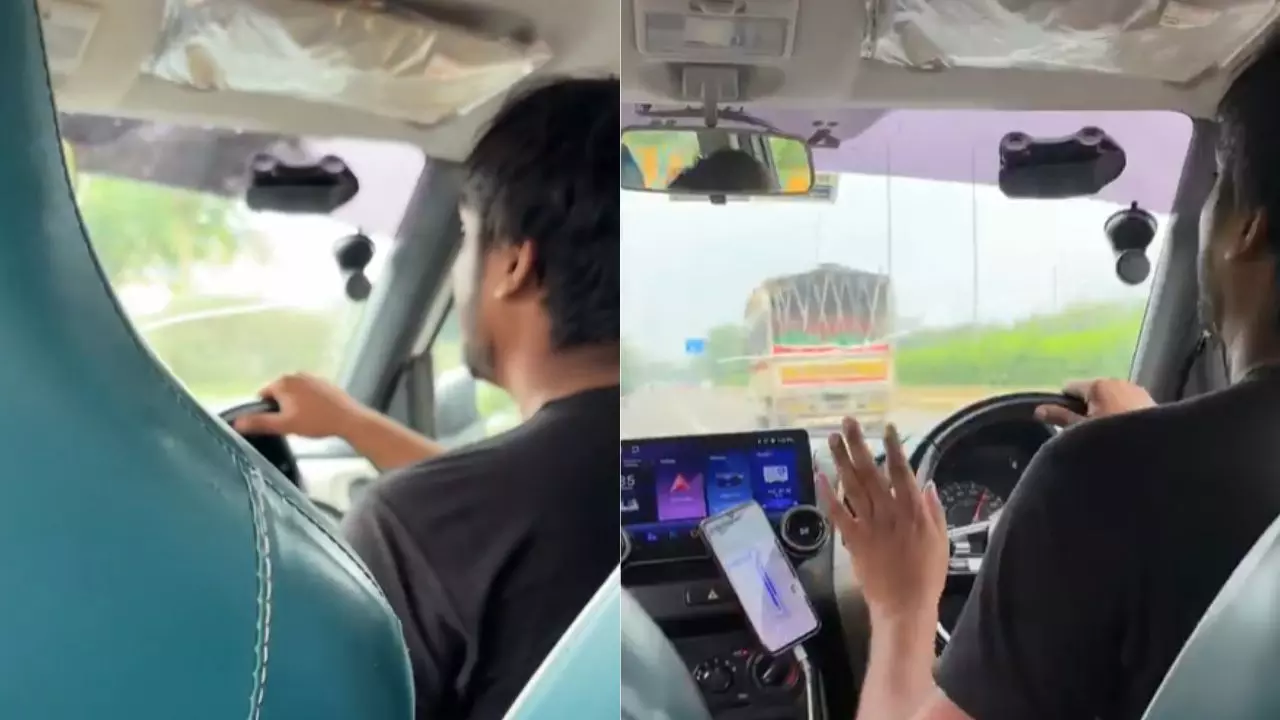 भईया बच्ची रो रही है, प्लीज गाड़ी रोको... नोएडा में कैब ड्राइवर ने पुलिस से बचने के लिए दौड़ाई कार, कटा चालान | VIDEO