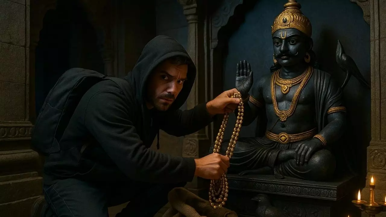 क्षमा करना प्रभु! सिलचर में चोर ने पहले जोड़े हाथ और की पूजा, फिर शनि देव की मूर्ति के गहने लेकर फरार