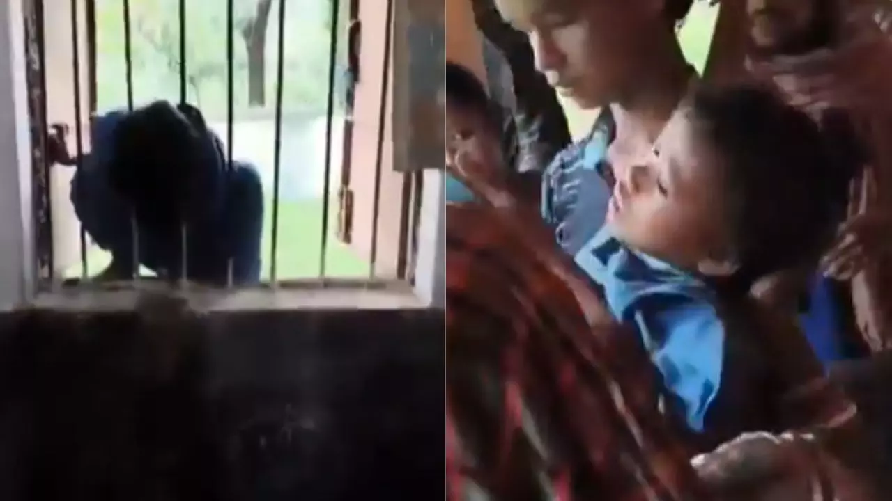 रातभर स्कूल के बंद कमरे में रही मासूम बच्ची, फिर खिड़की में अटका सिर, VIDEO वायरल
