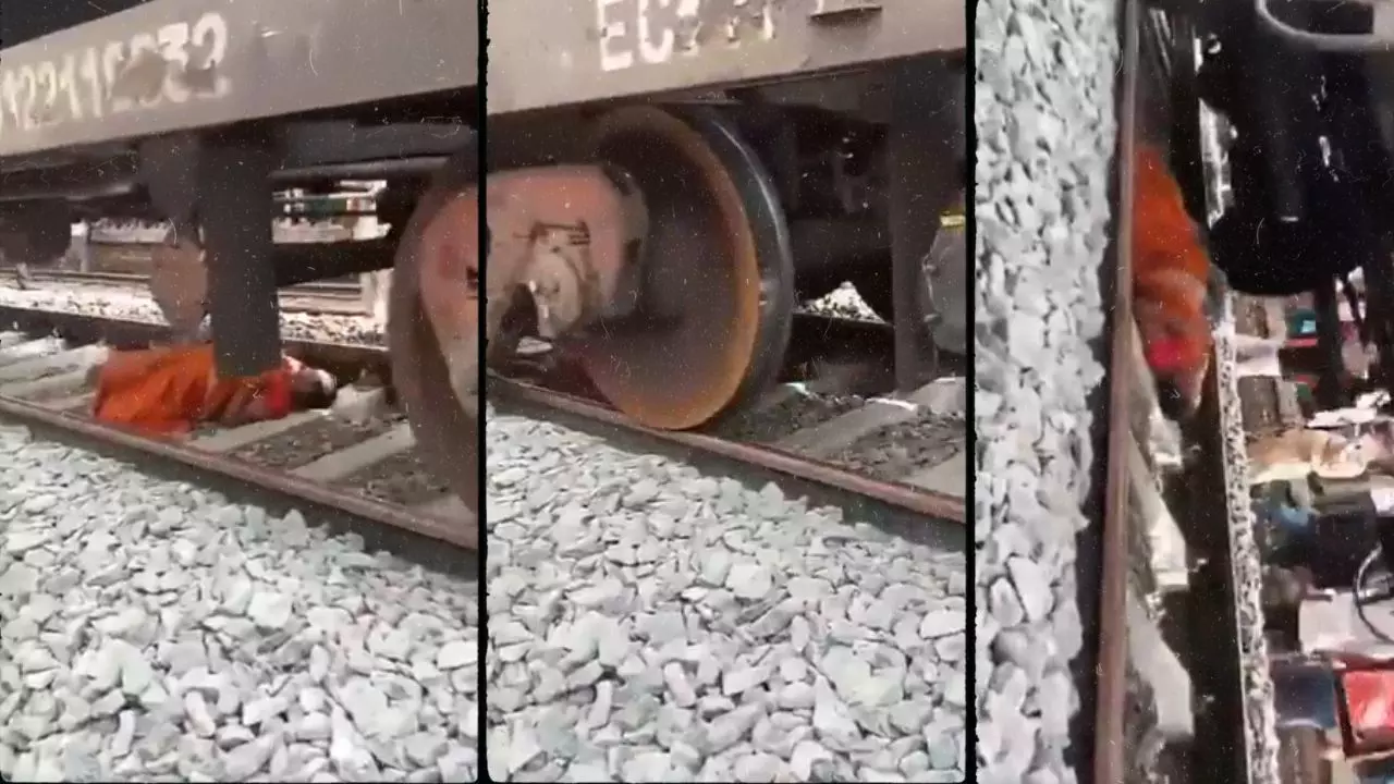 बच्ची को लेकर रेलवे ट्रैक को पार कर रही थी महिला, अचानक आ गई ट्रेन तो लेट गई- हैरान कर देने वाला Video आया सामने