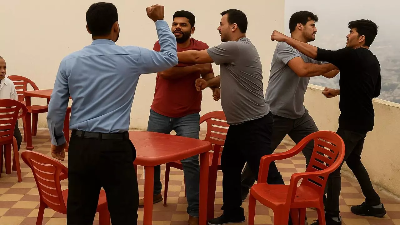 खाना छोड़ सीट के लिए हुई मारपीट, जयपुर के पड़ाव रेस्टोरेंट में कस्टमर्स और स्टाफ के बीच खूब चले लात-घूंसे | VIDEO खाना छोड़ सीट के लिए हुई मारपीट, जयपुर के पड़ाव रेस्टोरेंट में कस्टमर्स और स्टाफ के बीच खूब चले लात-घूंसे | VIDEO