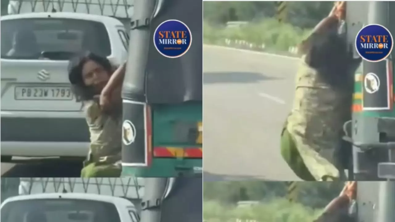 महिला के साथ लूट की कोशिश, जान बचाने के लिए ऑटो के बाहर लटकी रही, VIDEO वायरल