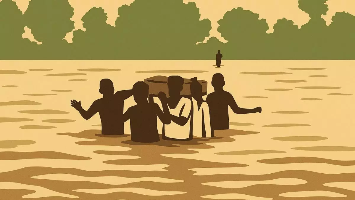 एंबुलेंस नहीं, चारपाई बनी लाइफलाइन! गर्भवती महिला को कंधों पर उठाकर पार कराई नदी,  पलामू से आई शर्मनाक तस्वीर