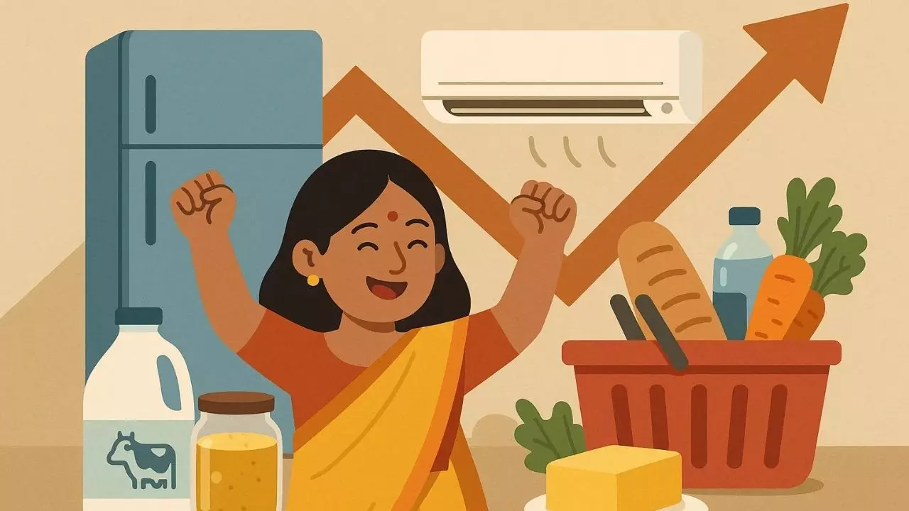 GST Rate Cut 2025: नवरात्रि से पहले बड़ी राहत, सस्ते होंगे AC, फ्रिज, दूध-घी और रोजमर्रा की चीजें