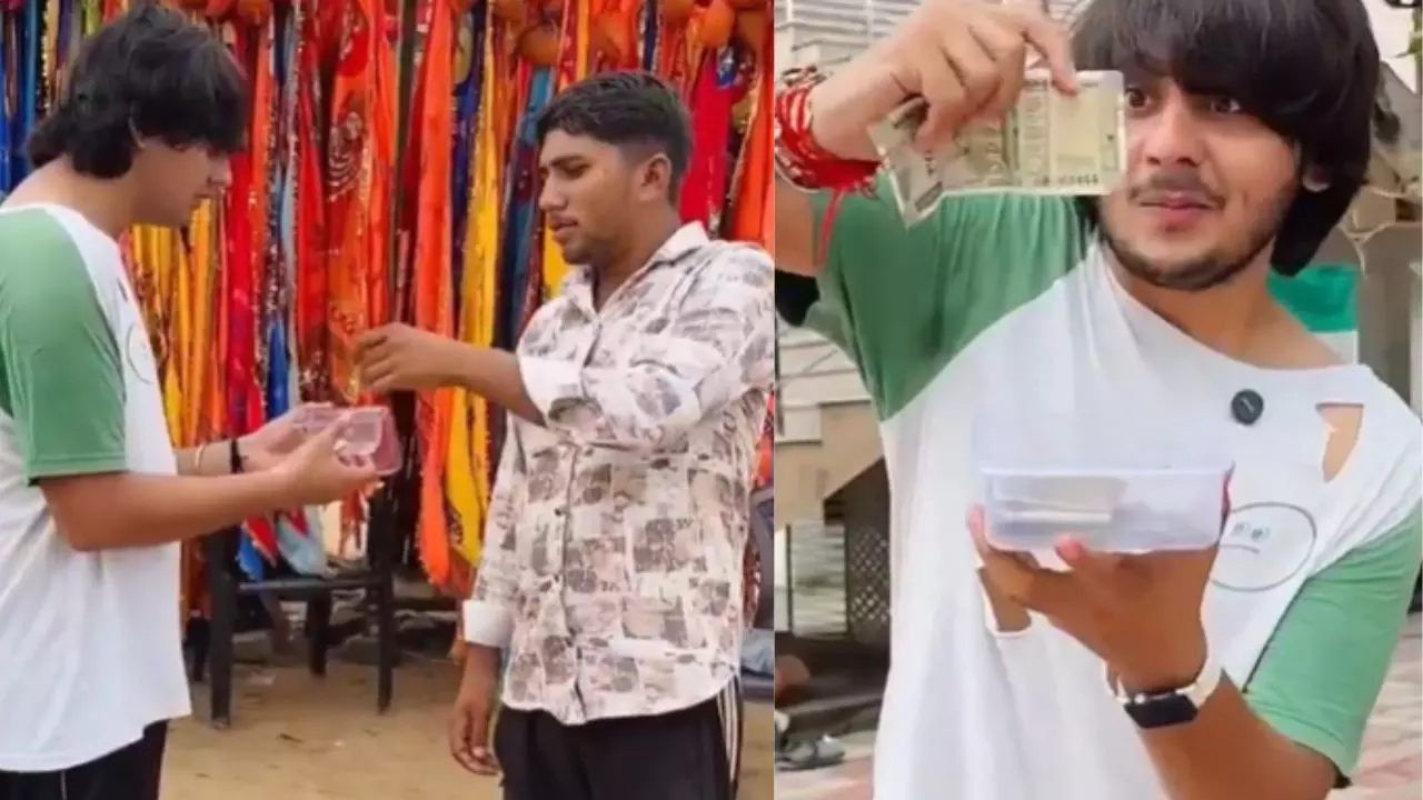 खाटू श्याम मंदिर के बाहर युवक ने भीख मांगकर कमाए इतने रुपये, यूजर्स बोले-असली में बना दो भिखारी | Video Viral