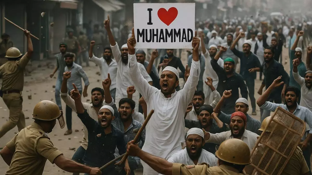 उन्नाव में I Love Muhammad को लेकर बवाल! पुलिसकर्मियों पर पथराव, सर तन से जुदा के लगे नारे; पुलिस ने किया लाठीचार्ज उन्नाव में I Love Muhammad को लेकर बवाल! पुलिसकर्मियों पर पथराव, सर तन से जुदा के लगे नारे; पुलिस ने किया लाठीचार्ज