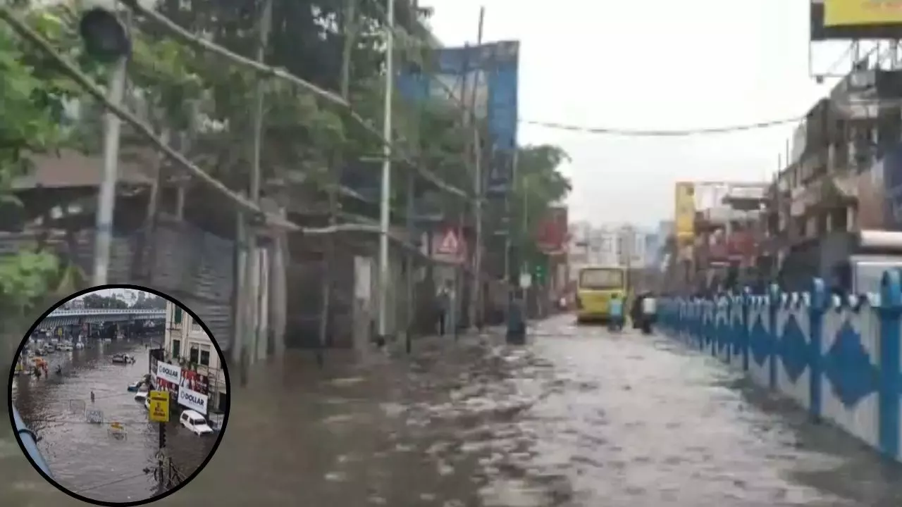 कोलकाता में आफत की बारिश, सड़कें बनीं तालाब, 7 लोगों की मौत; ट्रेन-बस की थमी रफ़्तार | VIDEO