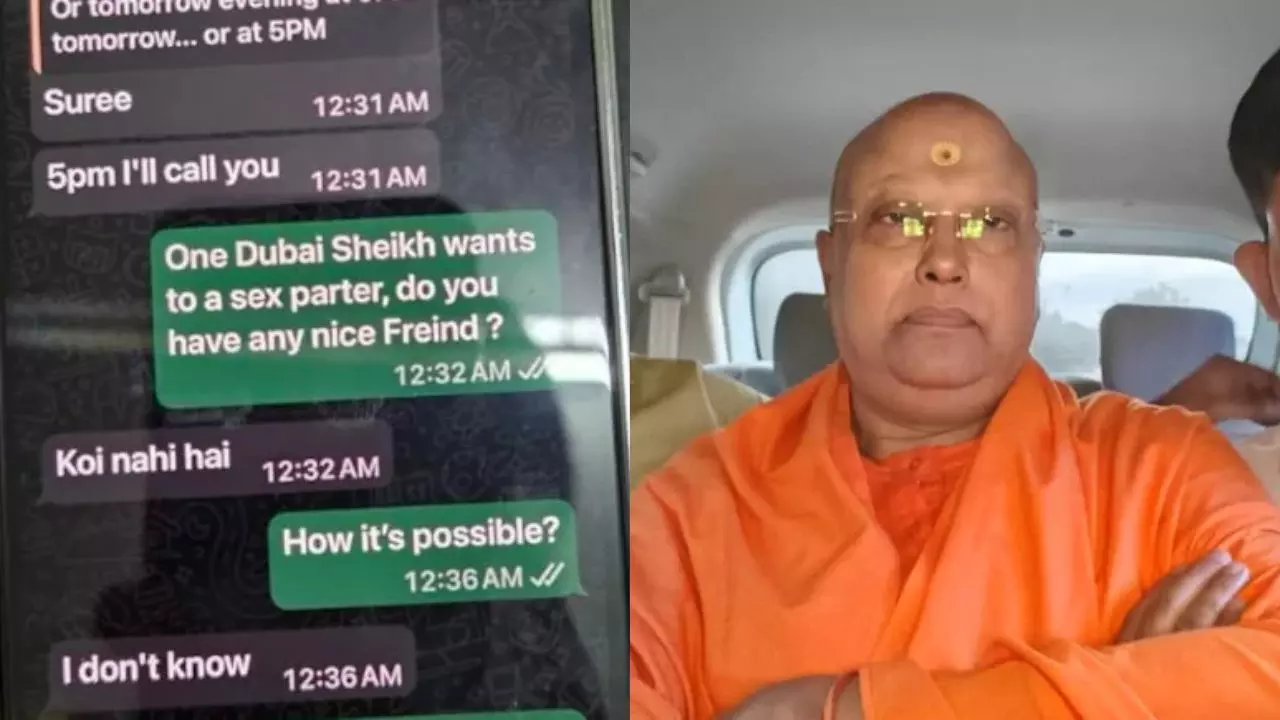 दुबई के शेखों के लिए सेक्स पार्टनर की व्यवस्था करता था स्वामी चैतन्यानंद? व्हाट्सएप चैट से हैरान कर देने वाला खुलासे दुबई के शेखों के लिए सेक्स पार्टनर की व्यवस्था करता था स्वामी चैतन्यानंद? व्हाट्सएप चैट से हैरान कर देने वाला खुलासे