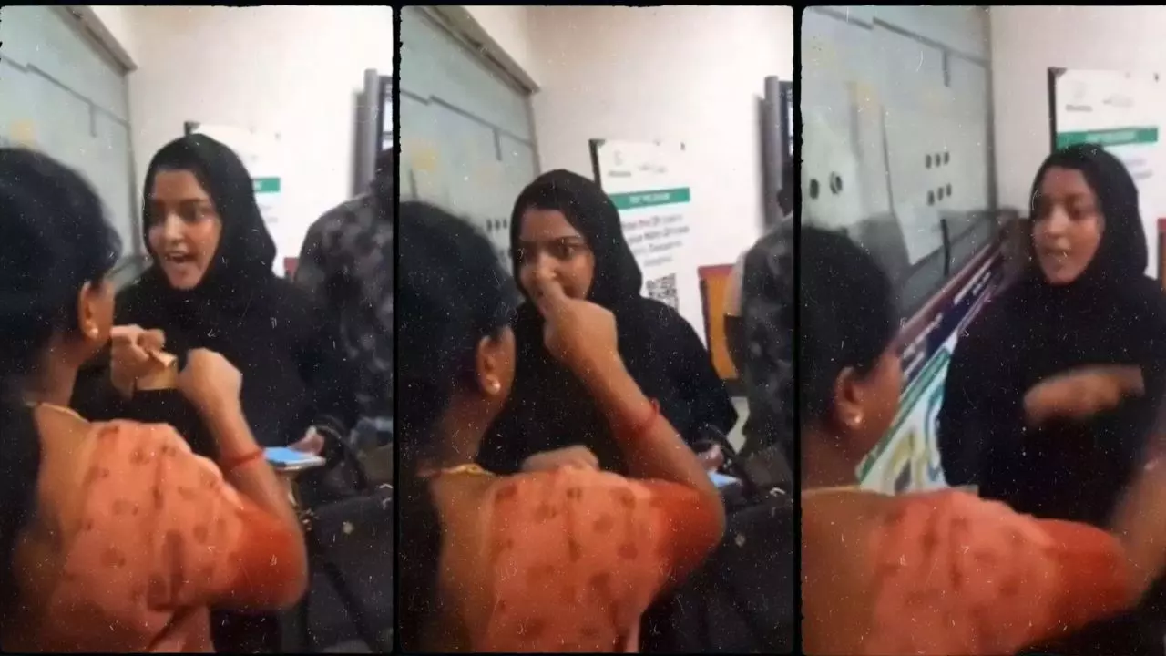 तू औरत है क्या सिद्धारमैया की? बेंगलुरु मेट्रो स्टेशन पर हिंदी और कन्नड़ को लेकर दो महिलाओं में Cat Fight | VIDEO