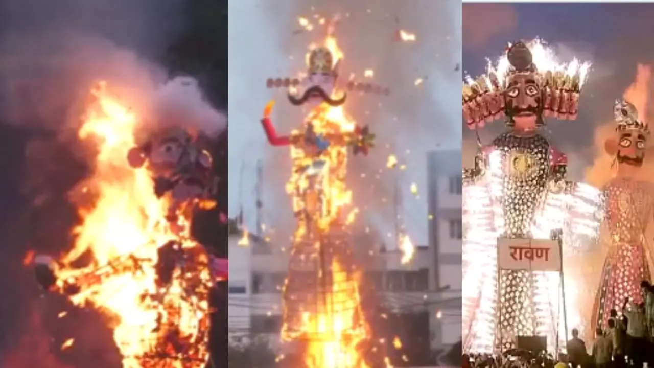 देशभर में रावण दहन की धूम, विजयादशमी पर भव्य आयोजनों में उमड़ा जनसैलाब- देखें पांच Video