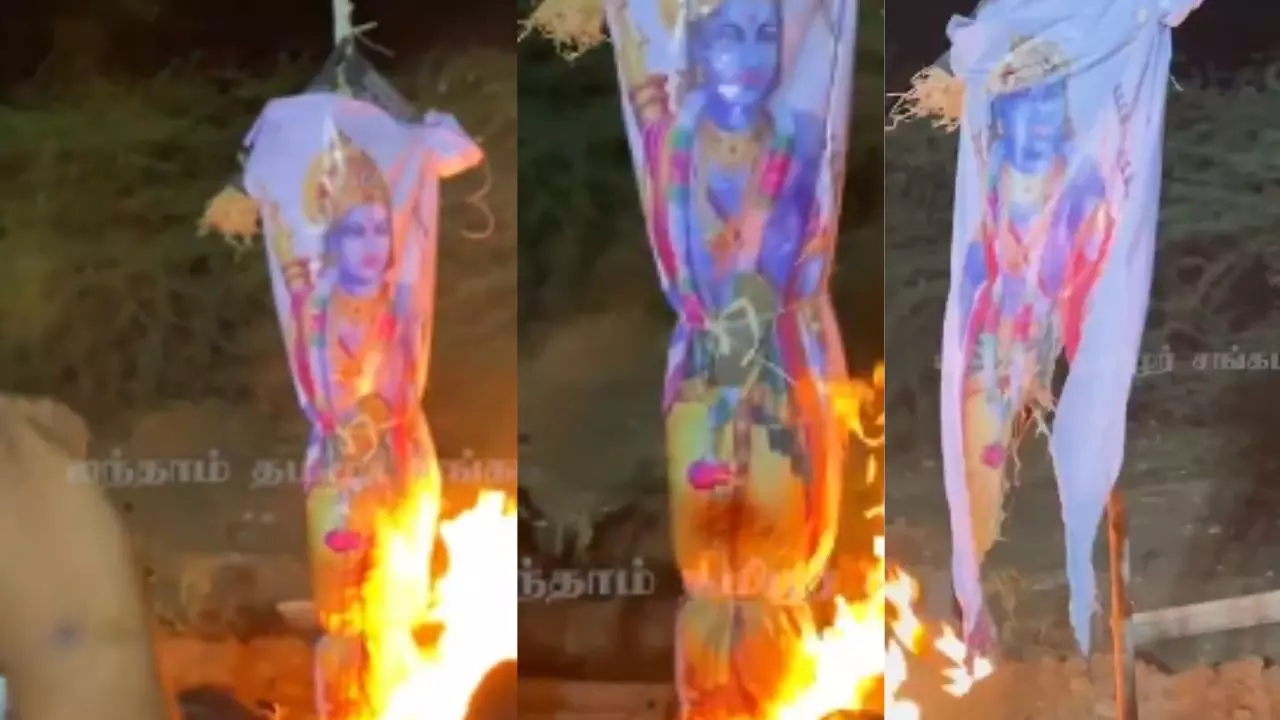 भगवान राम की फोटो को चप्‍पल से मारने और जलाने वाला पहुंचा सलाखों के पीछे, उसका वीडियो शेयर करने वालों को पुलिस ने...