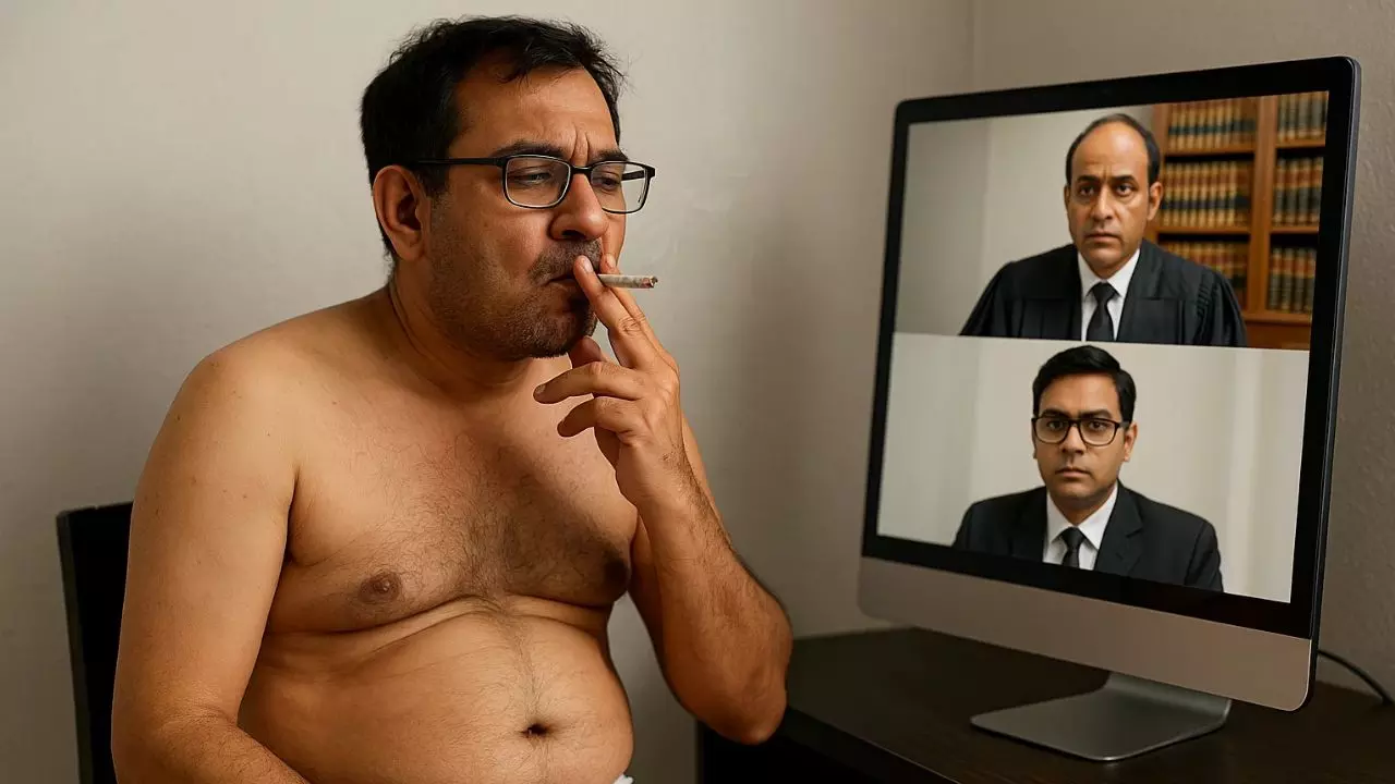 एक हाथ में सिगरेट और एक हाथ में शराब, जब कोर्ट की सुनवाई के दौरान केवल अंडरवियर में पेश हुआ शख्स, फिर...
