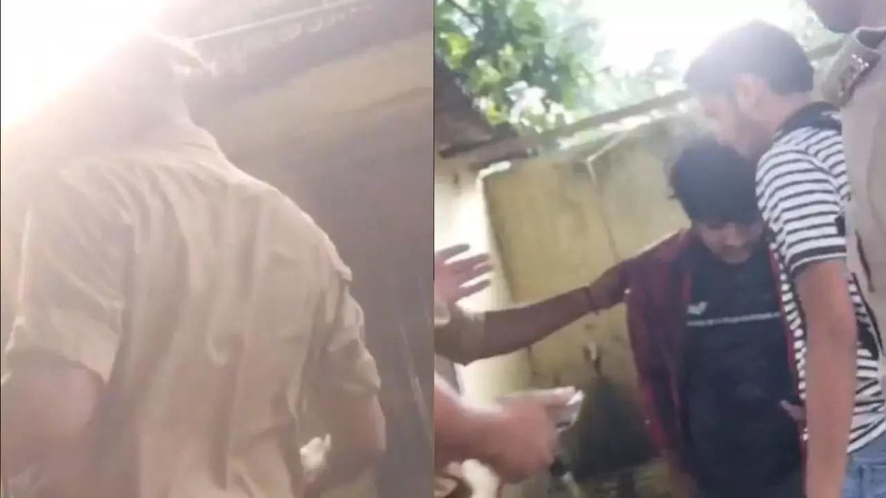 कॉलर पकड़कर खींचा और फिर मारे लात-घूंसे, कानपुर में दरोगा ने छात्र को बेरहमी से पीटा, कैमरे में कैद हुई दबंगई