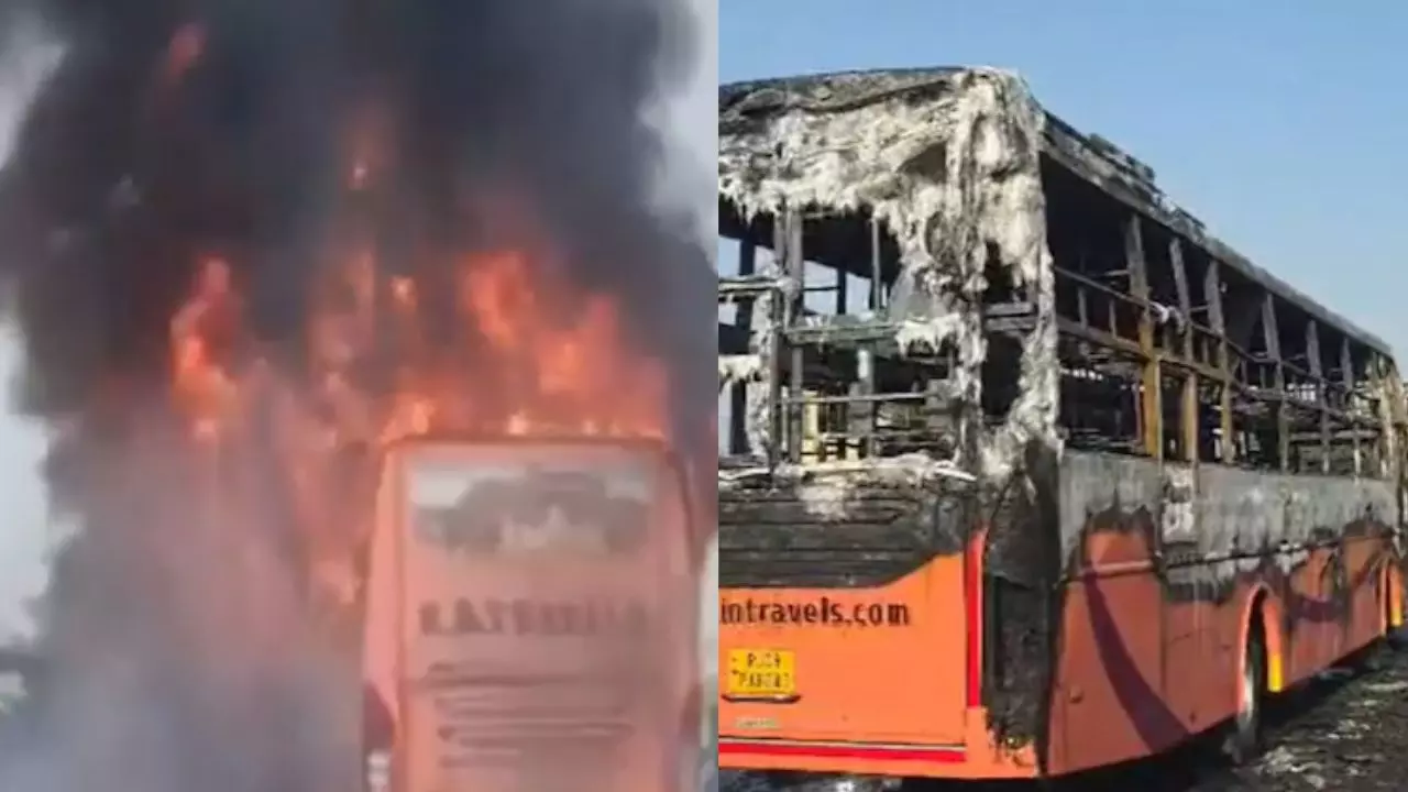 सवारियों से खचाखच भरी थी बस, अचानक कैसे लगी आग कि बीच सड़क धू-धू कर जलने लगी? अब तक 20 से ज्यादा की मौत- Video