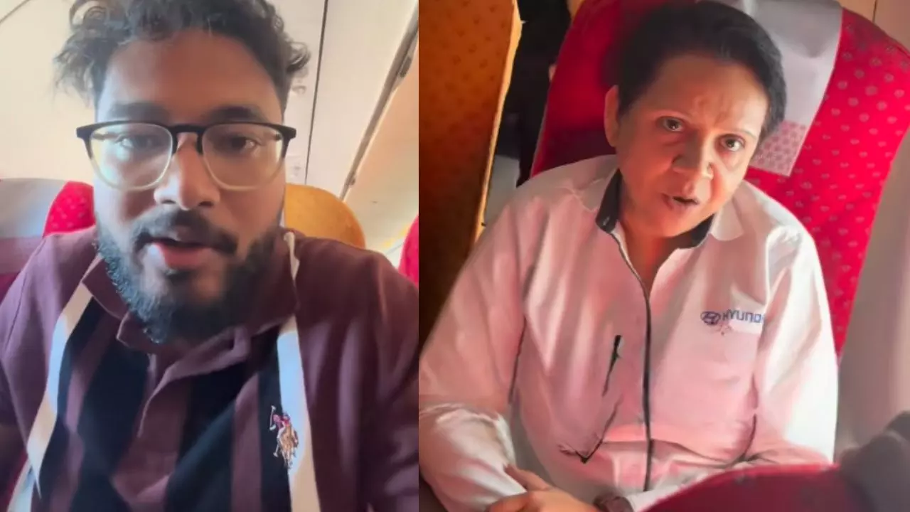 मराठी बोलो या मुंबई छोड़ दो... एयर इंडिया फ्लाइट पर भाषा को लेकर हुआ विवाद, महिला ने यूट्यूबर को दी धमकी | Video Viral मराठी बोलो या मुंबई छोड़ दो... एयर इंडिया फ्लाइट पर भाषा को लेकर हुआ विवाद, महिला ने यूट्यूबर को दी धमकी | Video Viral