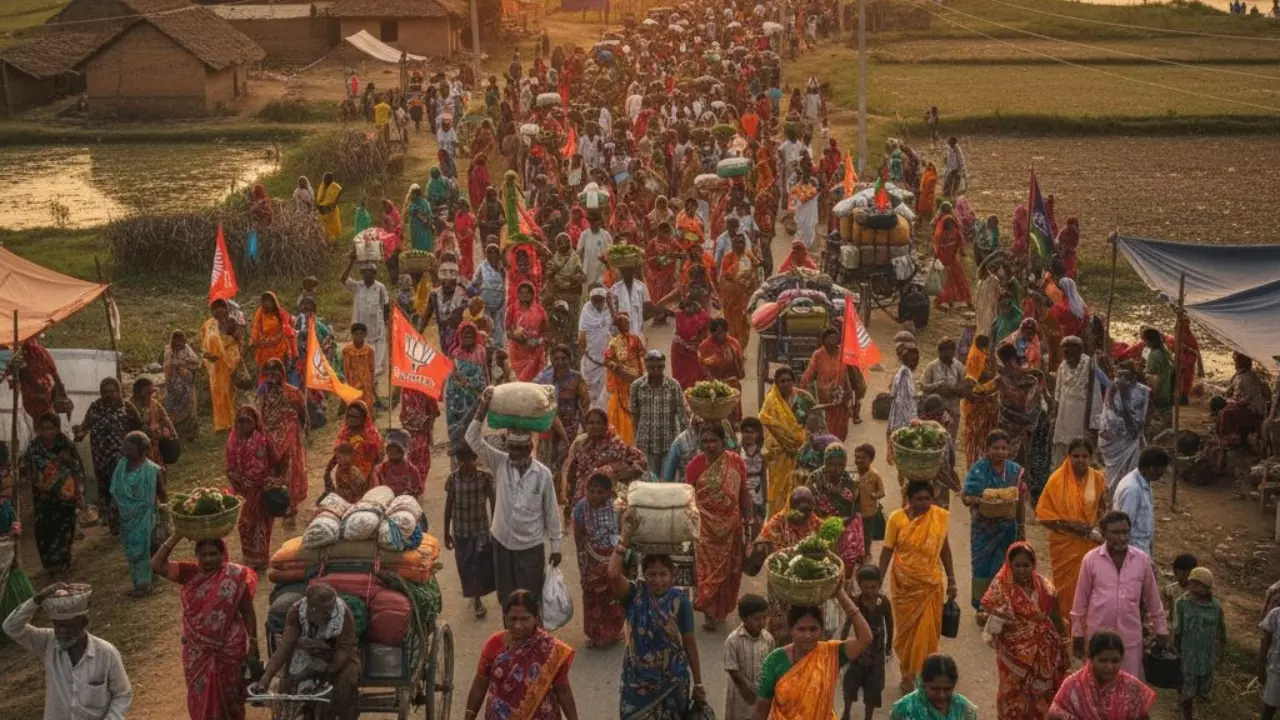 बिहार चुनाव में प्रवासियों की एंट्री: छठ पर्व पर 50 लाख वोटर लौटे घर, क्या बनेंगे किंगमेकर? बिहार चुनाव में प्रवासियों की एंट्री: छठ पर्व पर 50 लाख वोटर लौटे घर, क्या बनेंगे किंगमेकर?
