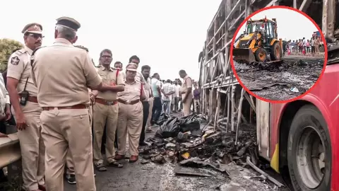 शराब, फर्जी लाइसेंस और लापरवाही का तिहरा कहर! कुर्नूल में बस बनी मौत का ताबूत, 20 लोग जिंदा जले; अब तक क्या-क्या हुआ? शराब, फर्जी लाइसेंस और लापरवाही का तिहरा कहर! कुर्नूल में बस बनी मौत का ताबूत, 20 लोग जिंदा जले; अब तक क्या-क्या हुआ?