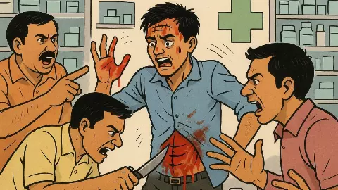 दवा कीमत पर दुकानदार से छिड़ी बहस, लॉ छात्र का फाड़ा पेट, काटीं दो उंगलियां; 14 टांके सिर पर दवा कीमत पर दुकानदार से छिड़ी बहस, लॉ छात्र का फाड़ा पेट, काटीं दो उंगलियां; 14 टांके सिर पर