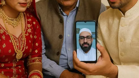कुवैत से वीडियो कॉल पर दूल्हा-दुल्हन ने कहा कबूल है! उत्तराखंड में हुआ डिजिटल निकाह! कुवैत से वीडियो कॉल पर दूल्हा-दुल्हन ने कहा कबूल है! उत्तराखंड में हुआ डिजिटल निकाह!