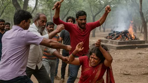 श्मशान में पूजा कर रही महिला को भीड़ ने निर्वस्त्र कर बेरहमी से पीटा, वीडियो वायरल होने पर बेटे ने लगाई फांसी श्मशान में पूजा कर रही महिला को भीड़ ने निर्वस्त्र कर बेरहमी से पीटा, वीडियो वायरल होने पर बेटे ने लगाई फांसी