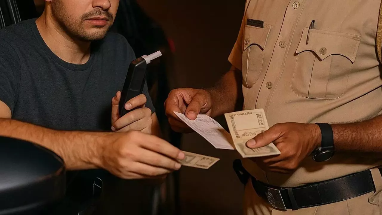 शराब पीकर कार ड्राइव नहीं कर रहा था युवक, फिर भी गुरुग्राम पुलिस ने वसूला 1,000 रुपये का जुर्माना