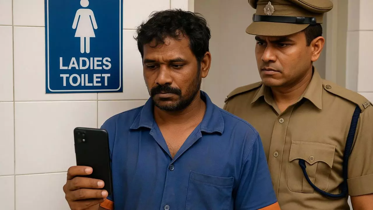 लेडीज टॉयलेट में मोबाइल छिपाकर वीडियो बनाता था सफाईकर्मी, पुलिस ने किया गिरफ्तार