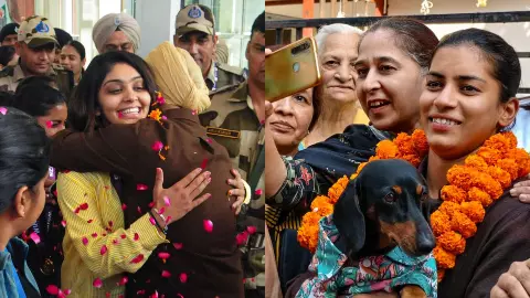 महिला वर्ल्ड कप विनर हरलीन देओल और अमनजोत कौर का मोहाली एयरपोर्ट पर ढोल-नगाड़ों से स्वागत, मान सरकार देगी विशेष सम्मान महिला वर्ल्ड कप विनर हरलीन देओल और अमनजोत कौर का मोहाली एयरपोर्ट पर ढोल-नगाड़ों से स्वागत, मान सरकार देगी विशेष सम्मान