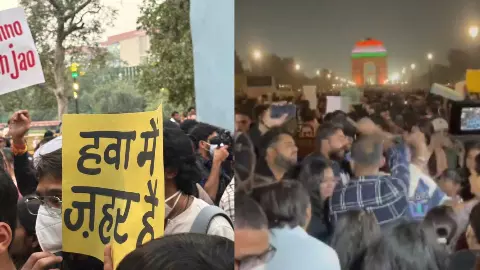 दिल्ली में प्रदूषण पर बवाल! इंडिया गेट की ओर मार्च करते प्रदर्शनकारियों को पुलिस ने रोका, कई हिरासत में- देखें पांच VIDEO दिल्ली में प्रदूषण पर बवाल! इंडिया गेट की ओर मार्च करते प्रदर्शनकारियों को पुलिस ने रोका, कई हिरासत में- देखें पांच VIDEO