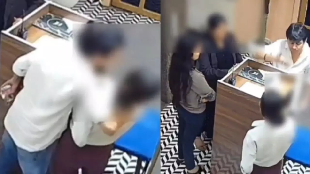 UP: होटल में दो लड़कियों के साथ एंट्री और फिर रिसेप्शनिस्ट को लगाया गले जबरन किया Kiss...CCTV फुटेज ने खोल दी पोल