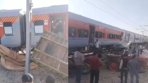 रेलवे फाटक पर खड़ी थी ट्रैक्टर-ट्रॉली तभी... सुपरफास्ट एक्सप्रेस से हुई जोरदार टक्कर, पायलट की सूझबूझ से बची सैकड़ों की जान रेलवे फाटक पर खड़ी थी ट्रैक्टर-ट्रॉली तभी... सुपरफास्ट एक्सप्रेस से हुई जोरदार टक्कर, पायलट की सूझबूझ से बची सैकड़ों की जान