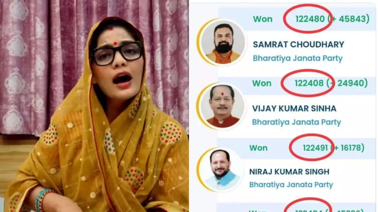 बिहार चुनाव पर नेहा सिंह राठौर का ट्वीट वायरल, बीजेपी के चार उम्‍मीदवारों को कैसे मिले लगभग बराबर वोट?